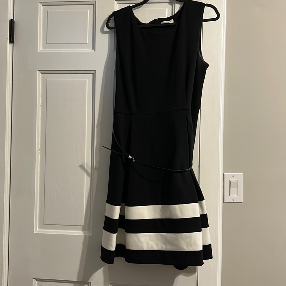 Calvin Klein, black and white dress